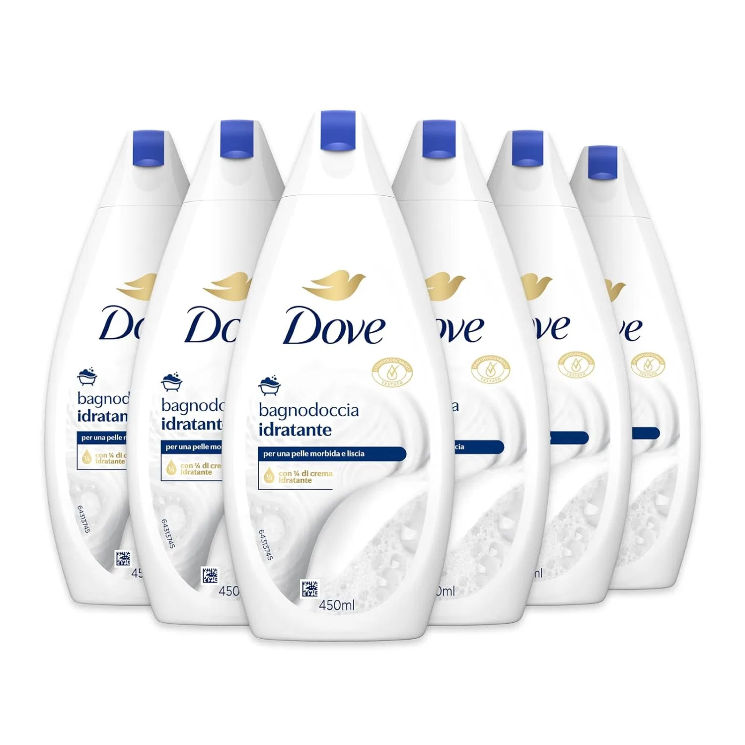 Гель для душа увлажняющий Dove Dermo-Natural Moisturiser, 6 x 450 мл