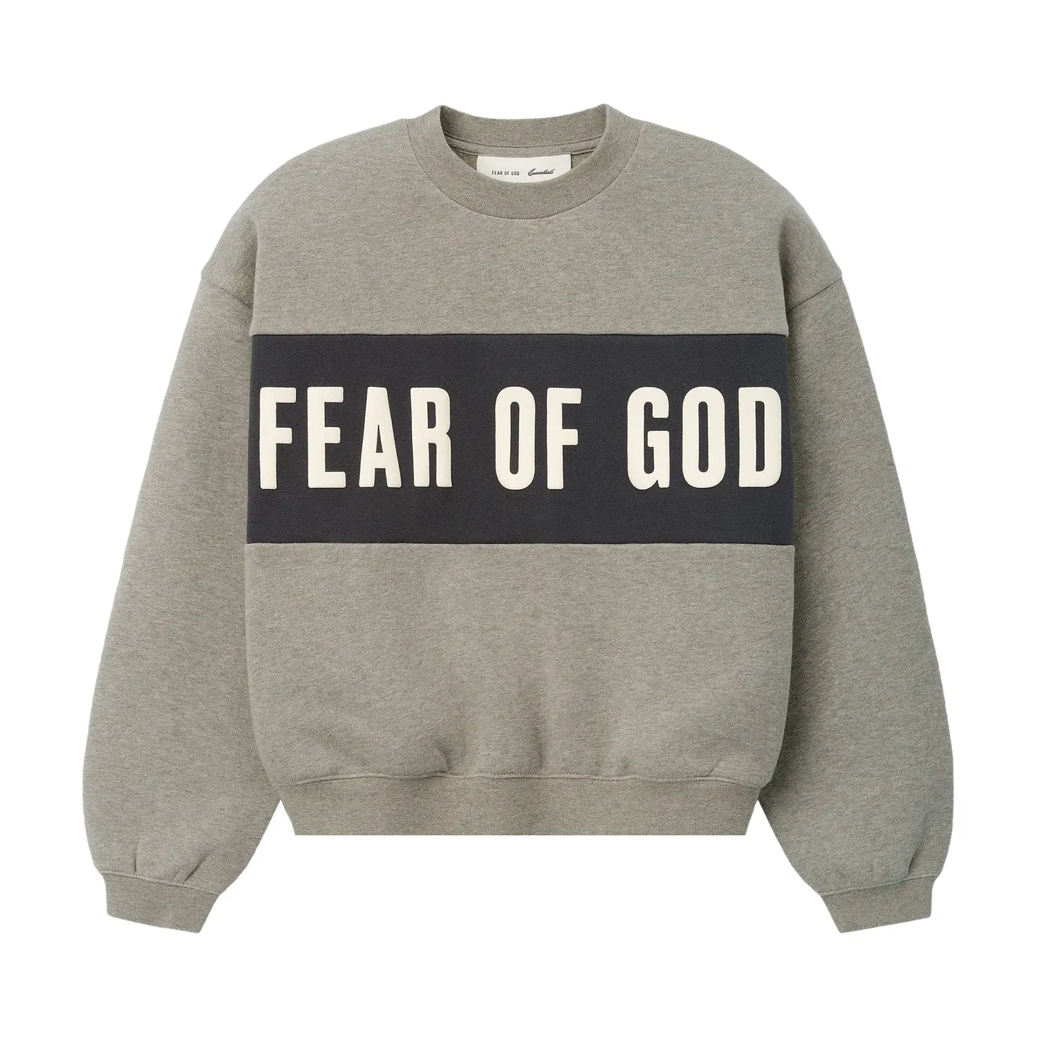 Укороченная свободная толстовка с вставками Fear of God Essentials, серый