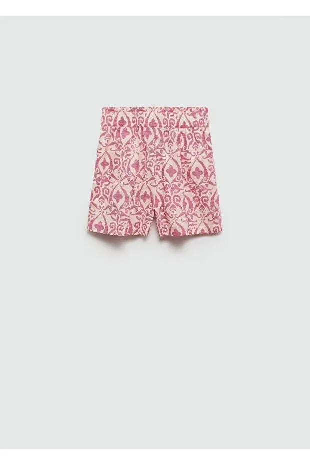 Детские шорты для девочек с принтом Mango Kids, Fuchsia