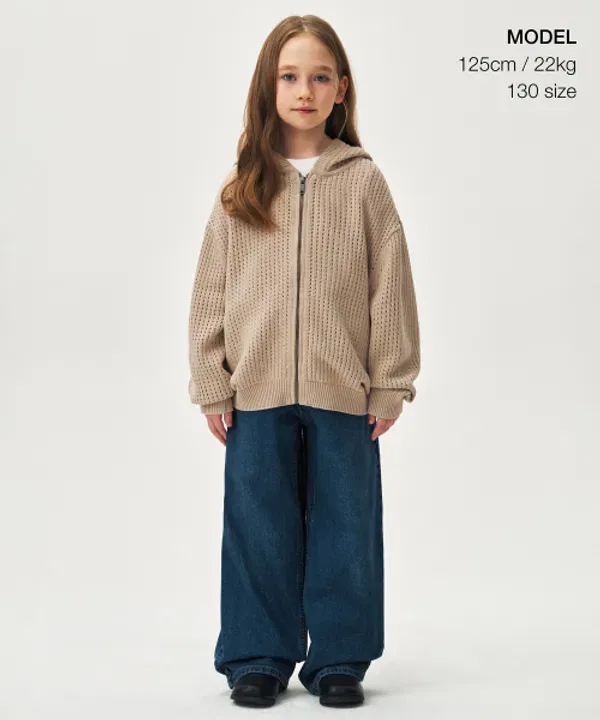 Вязаный худи-джемпер с капюшоном, Mushroom, Musinsa Standard Kids — фото 2