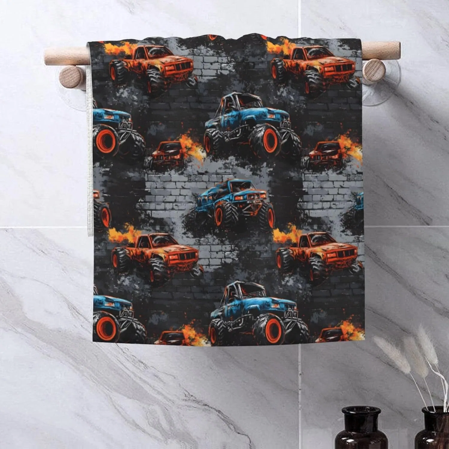 Мочалка для лица из микрофибры, Cool Truck Graffiti Print, GVYGVY, 69,5x40,6 см — фото 4