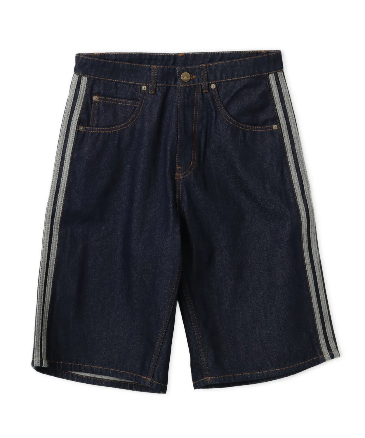 Мужские джинсовые шорты с принтом Firebird Adicolor Raw Denim, Adidas, Dark Indigo Blue