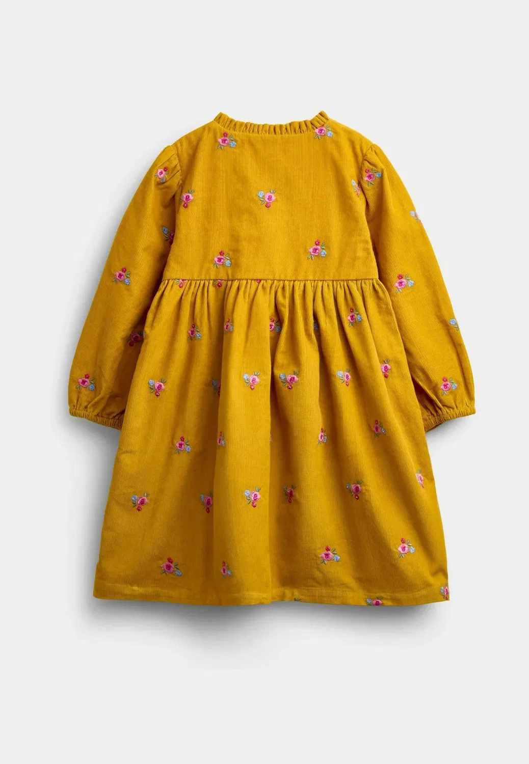 Платье из вышитого шнура - повседневное платье Jojo Maman Bébé, Mustard Yellow Floral — фото 2