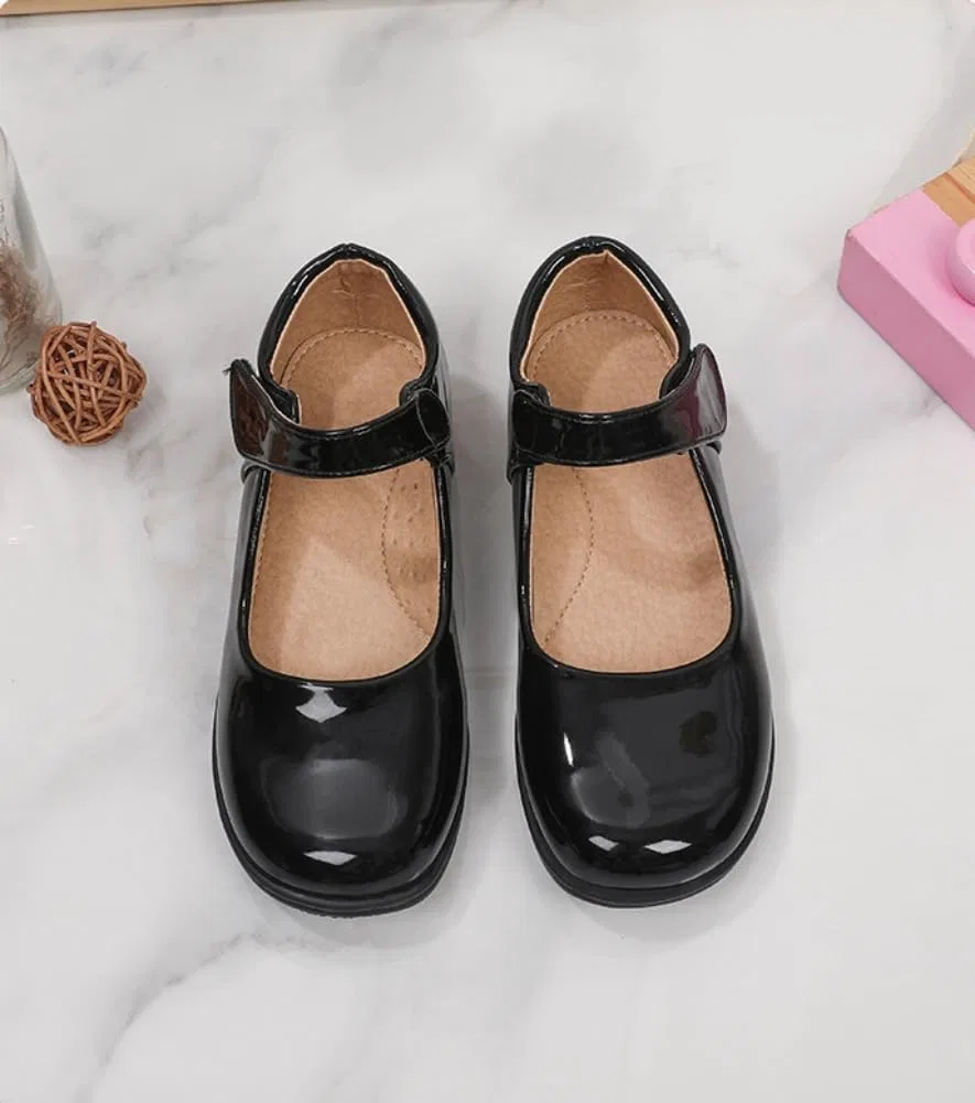 Детские туфли Мэри Джейн для девочек Classic Mary Jane Flats JGKDTX, Glossy Black — фото 4