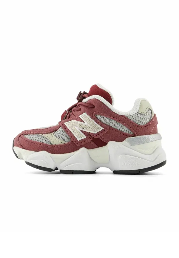 Кроссовки кожаные 9060 New Balance, Washed Burgundy White, белый/бордовый