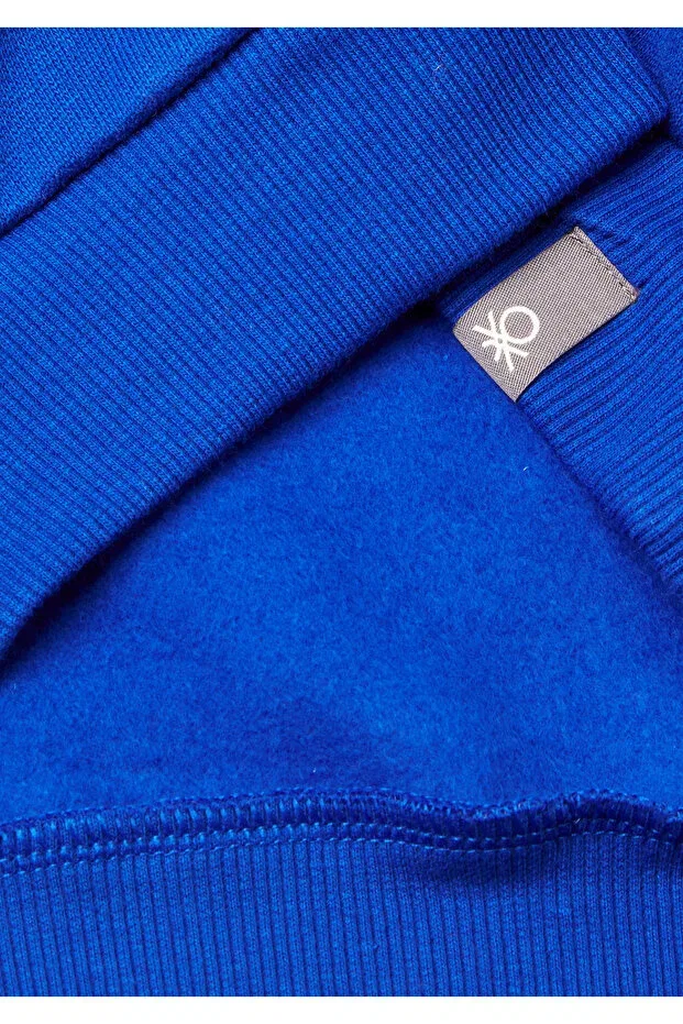 Детские свитшот для мальчиков с принтом Spiderman Print Logo Embossed Ribbed United Colors Of Benetton, Saks Blue — фото 3
