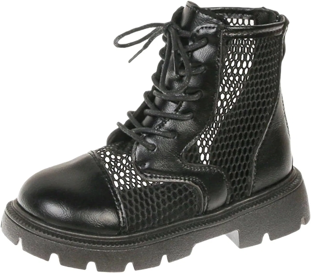Детские ботинки для девочек с сеткой и шнуровкой Zzalalana, Black