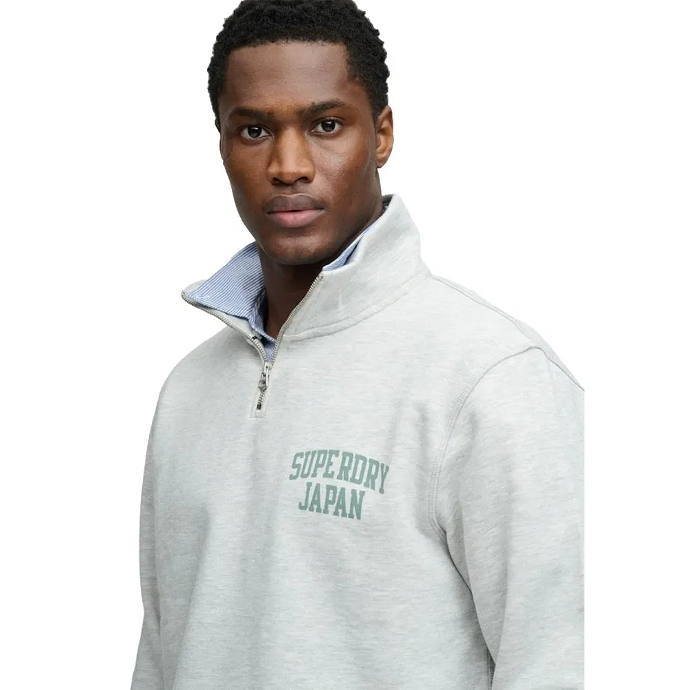 Мужской свитшот с полузастежкой-молнией Athletic Essential Superdry, Grey — фото 4