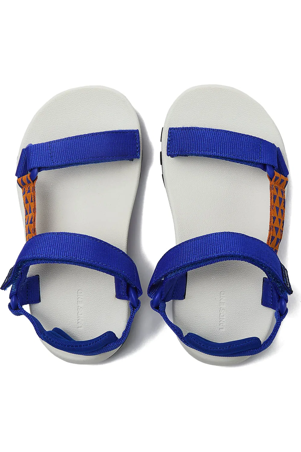 Детские сандалии с регулируемыми ремешками Traveler Sport Strap Lands' End, Multi/Electric Blue — фото 2