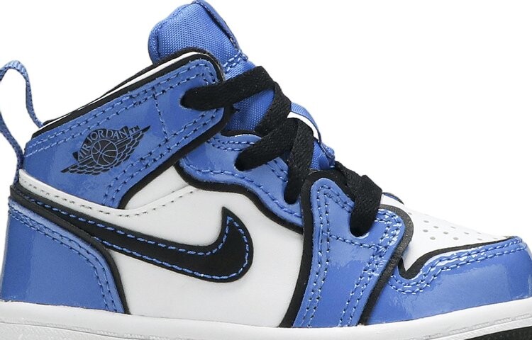 Кроссовки Air Jordan 1 Mid SE TD Signal Blue, синий — фото 2