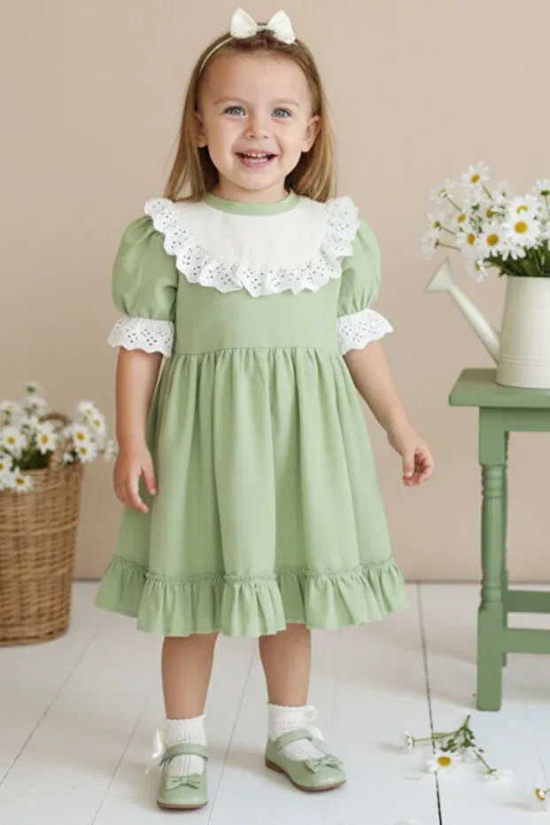 Детское платье для девочек с кружевом Summer Dress Parla Kids, Green