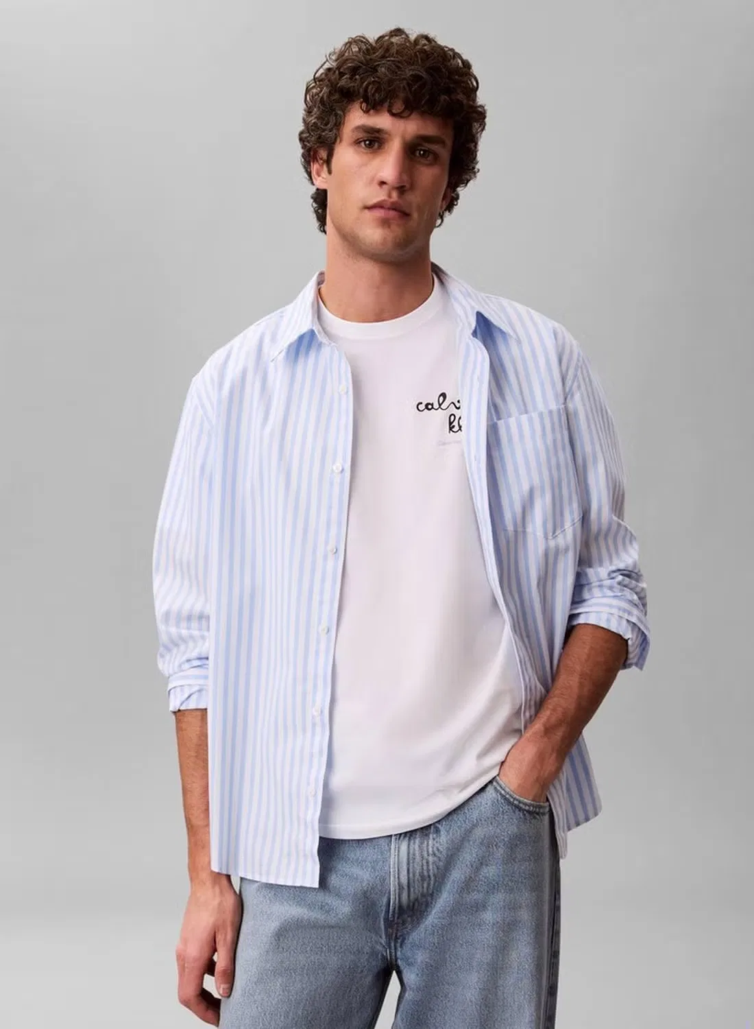 Футболка с принтом логотипа Bold script logo graphic Calvin Klein, белый