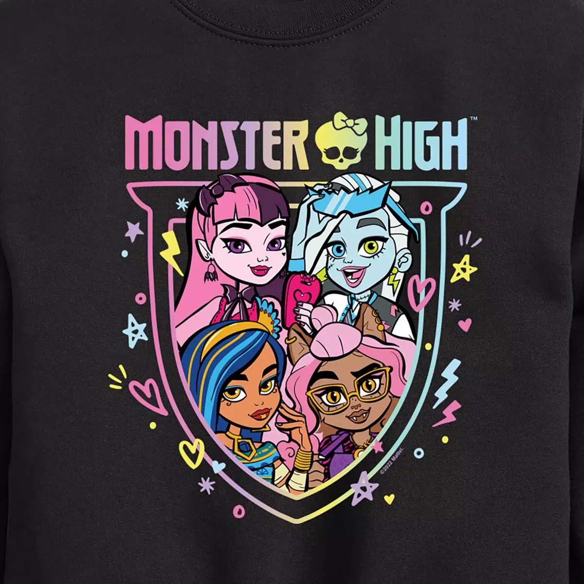 Детский свитшот с принтом Monster High, Monster High, Black — фото 2