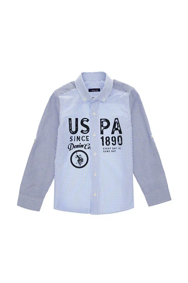 Детская рубашка с длинным рукавом U.S. Polo Assn., Navy Blue
