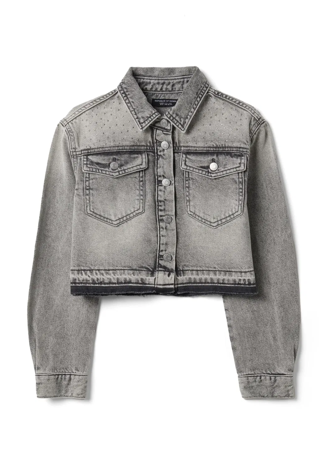 Короткая рубашка с заклепками - джинсовая куртка Ovs, Grey