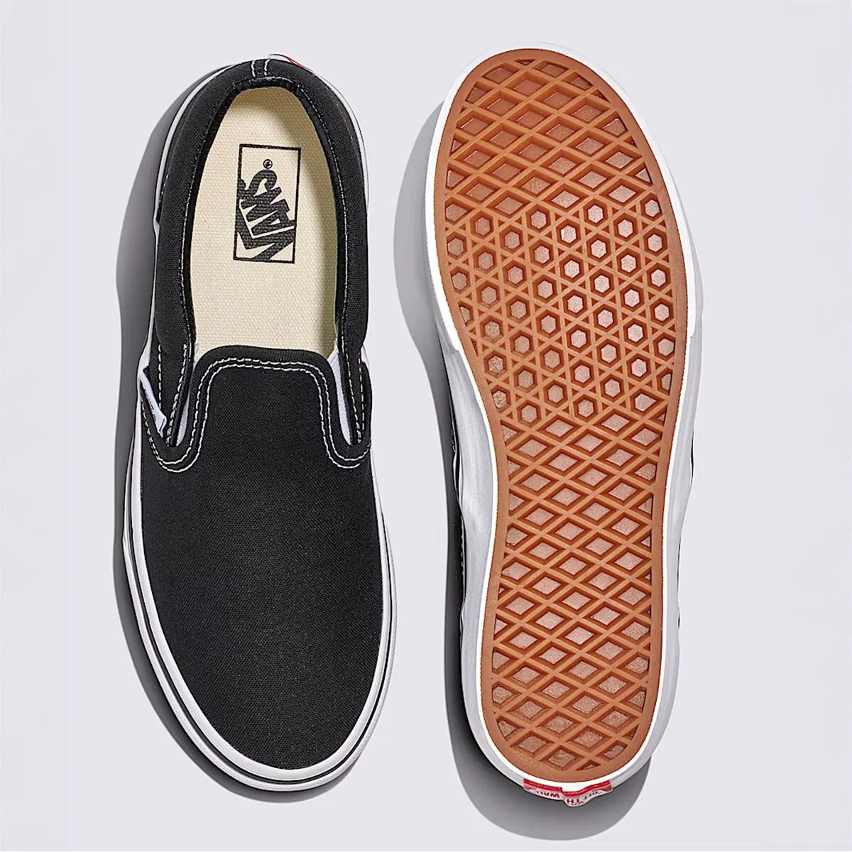 Детские кеды-слипоны с принтом Vans, черный — фото 2