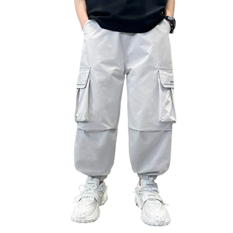 Детские карго брюки хлопковые Lanza, Gray White