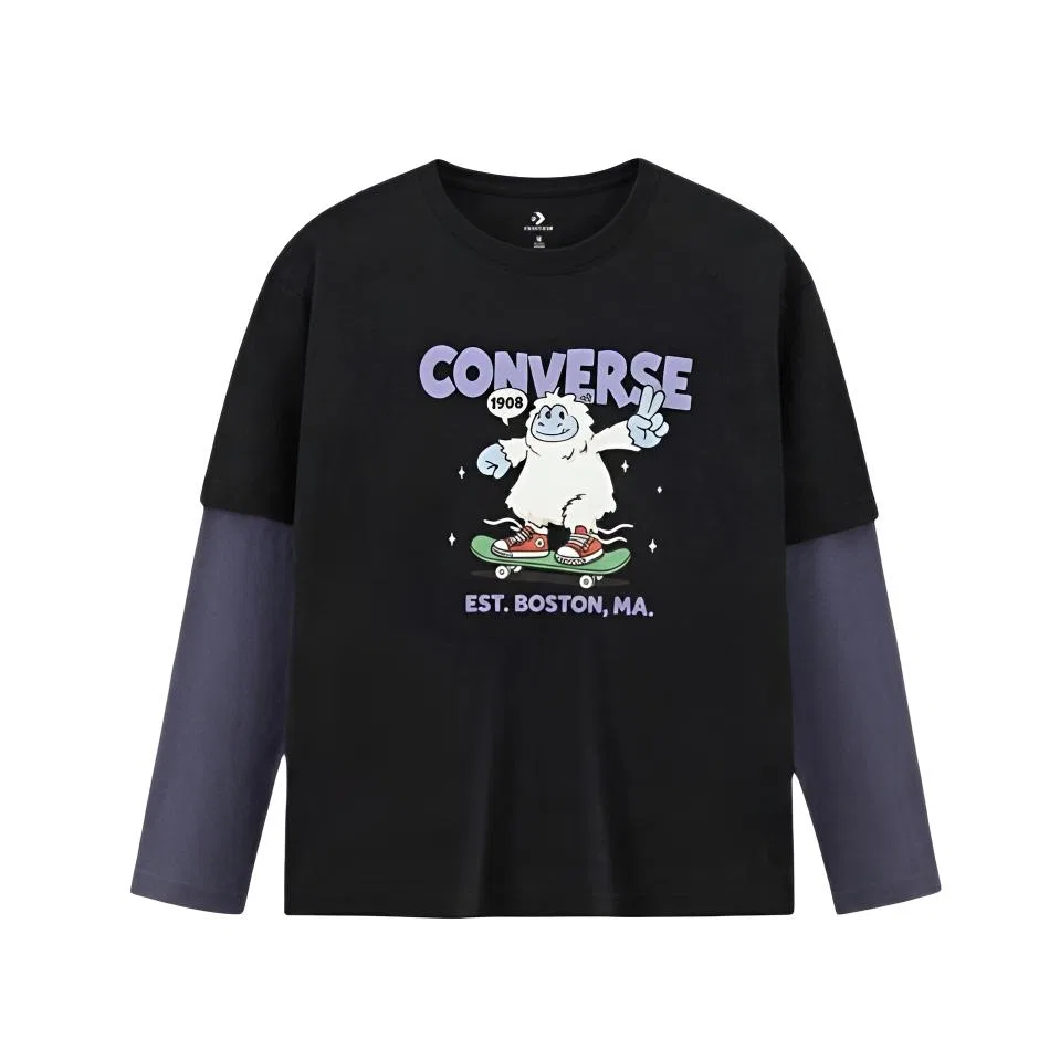 Детская футболка Converse с круглым вырезом, Jet Black