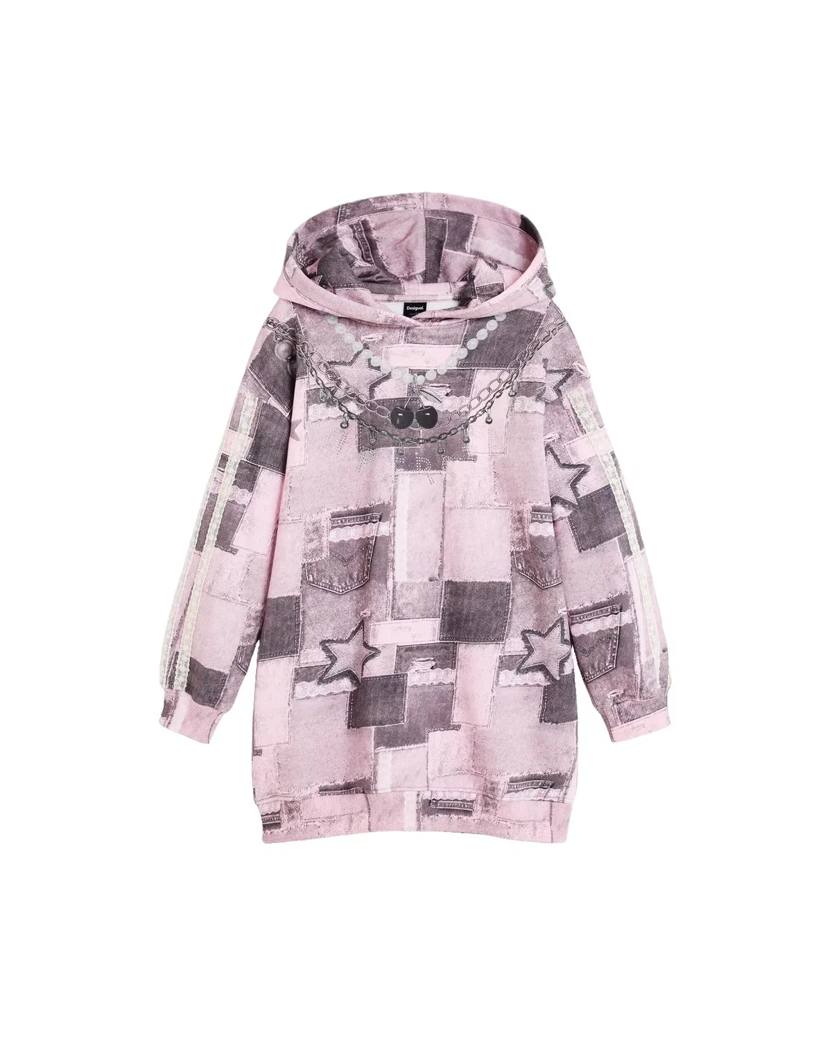 Детское платье для девочек с капюшоном Star Desigual, Rosa