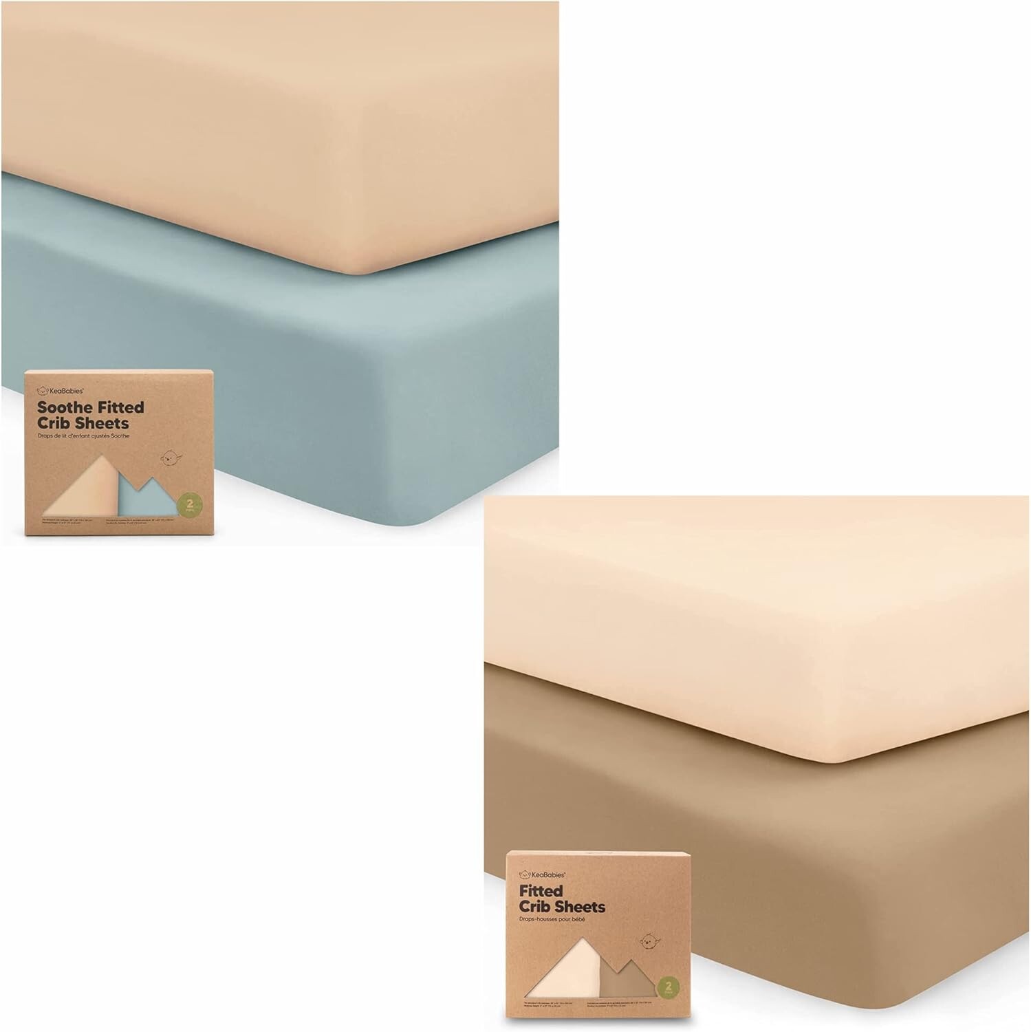 

Kea 2 упаковки органических простыней для кроватки для мальчиков и девочек - трикотажная простыня для кроватки KeaBabies