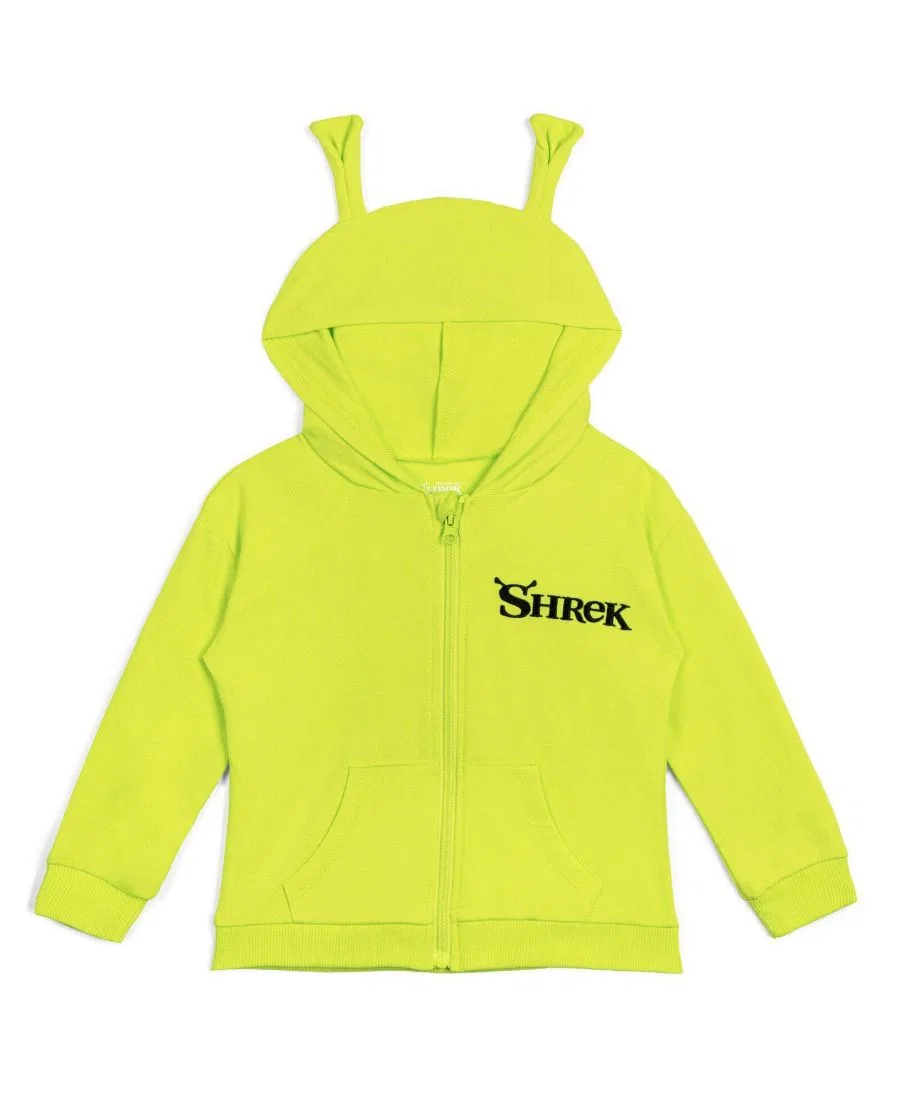 Худи на молнии с 3D ушами Шрека Shrek Shrek Lime Green