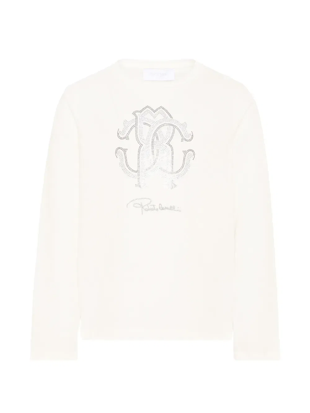 Футболка с длинными рукавами с логотипом Roberto Cavalli Junior, белый