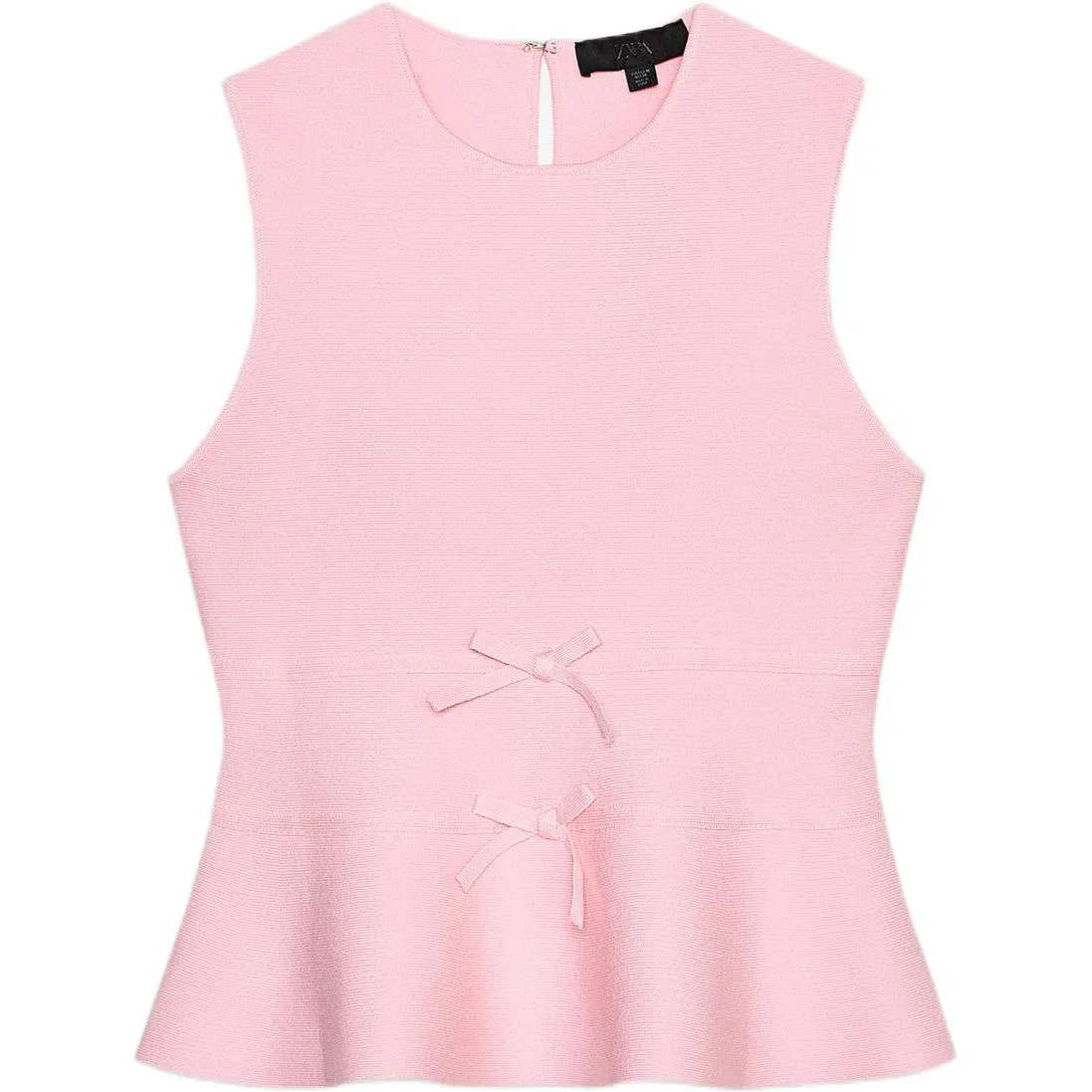 Женский топ без рукавов с круглым вырезом Pink ZARA, Розовый