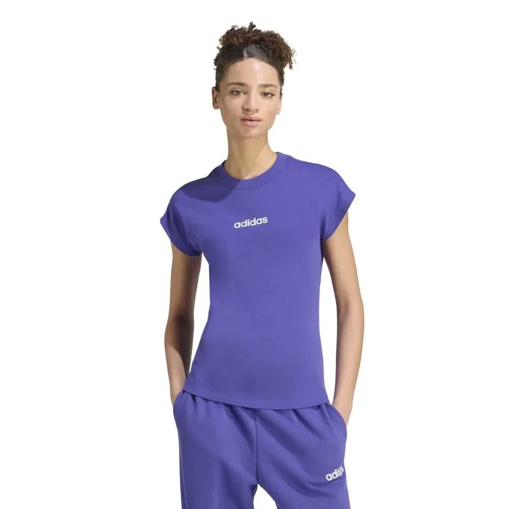 Футболка с коротким рукавом Essentials Linear Adidas, фиолетовый