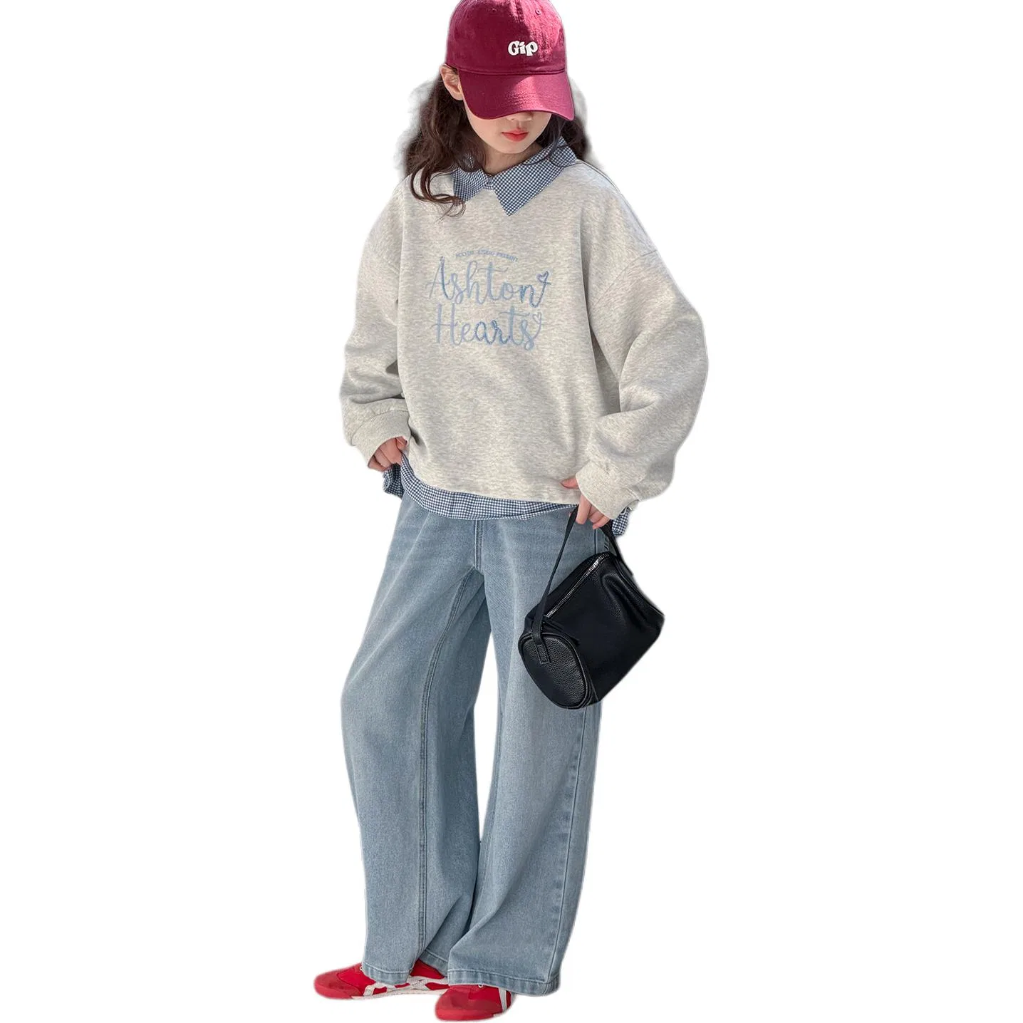 Детский спортивный костюм для мальчиков с принтом MADALLO, Gray+Jeans