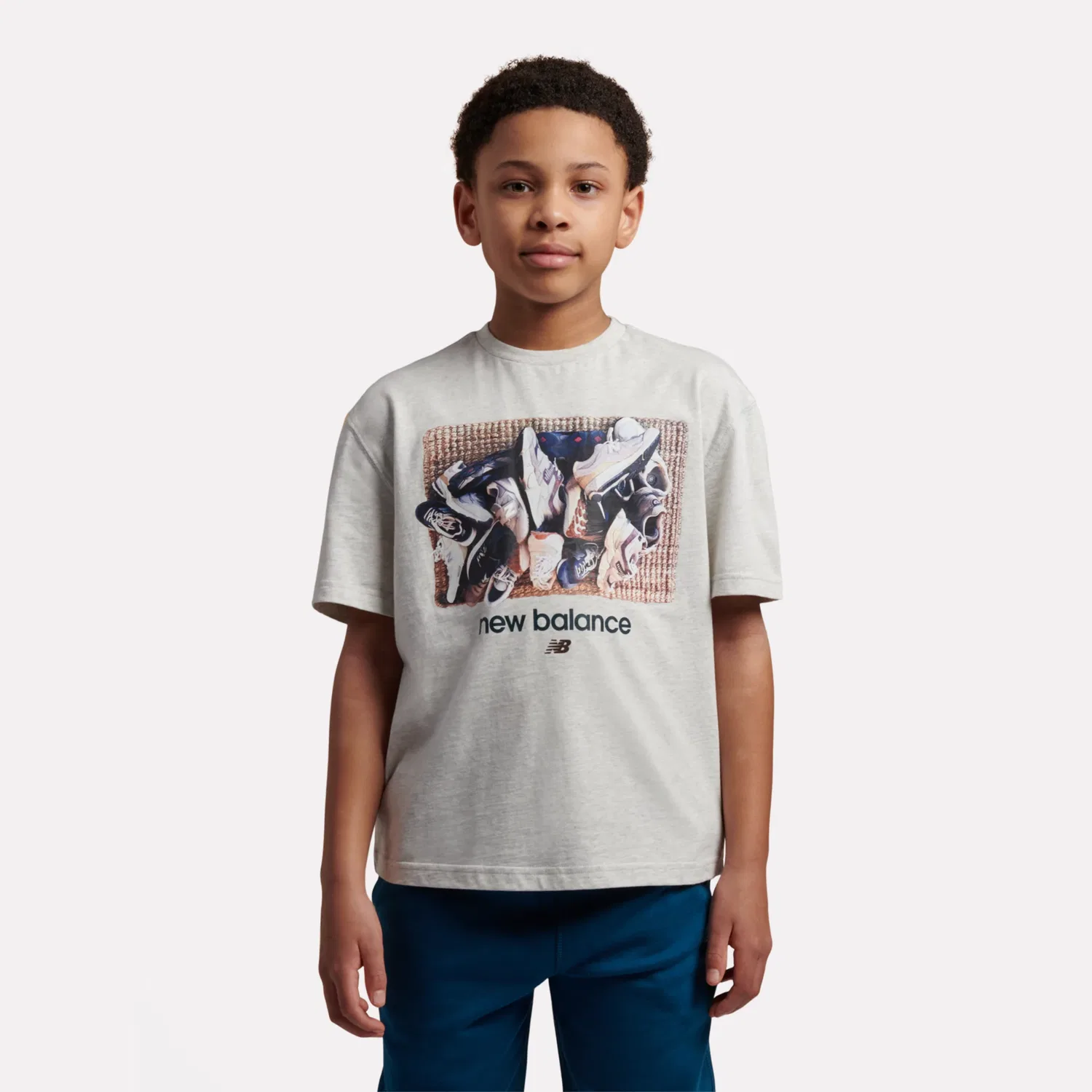 Детская футболка с принтом Welcome Home Graphic New Balance, Ash Heather