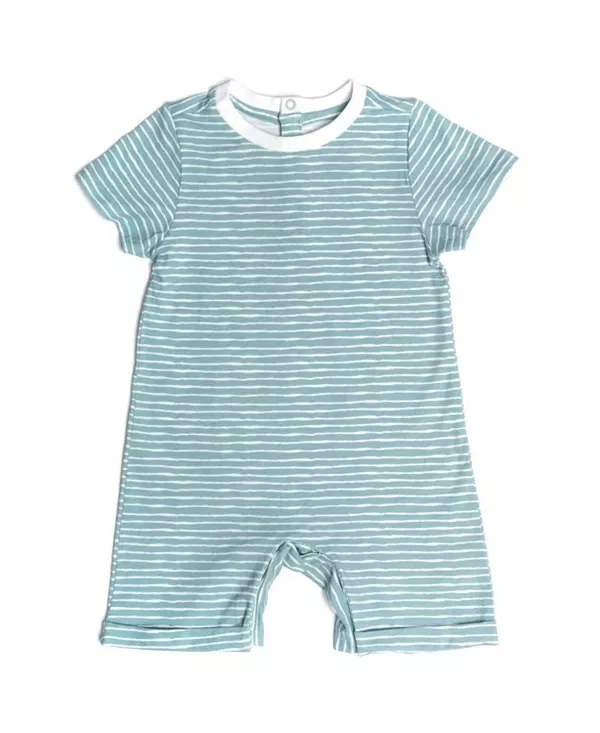 Детский комбинезон-слип с коротким рукавом Norani, Green Stripes