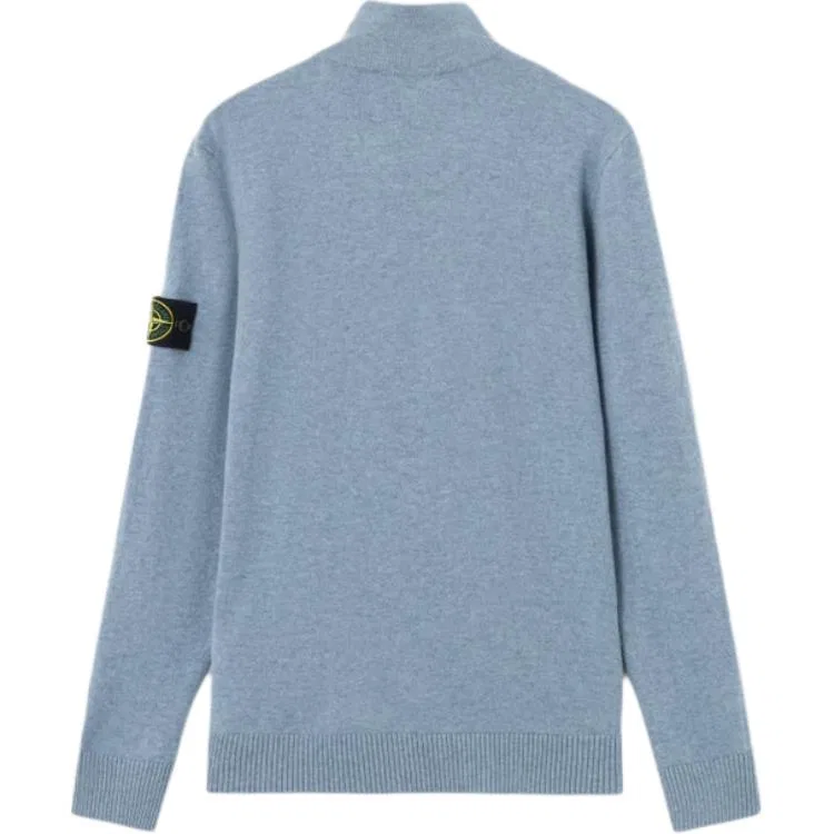 Мужской свитер с молнией и воротником-стойкой Stone Island, Aviation Blue — фото 3