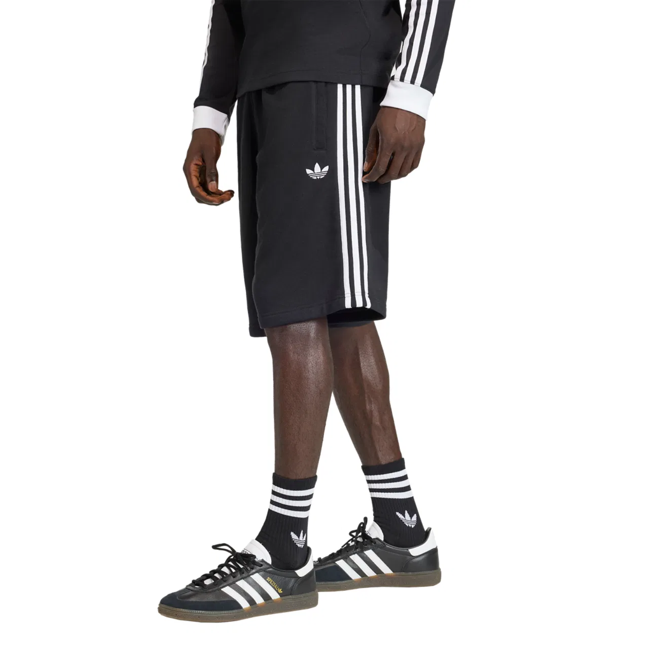 Мужские шорты из мягкого хлопкового футера adicolor 3-Stripes Shorts Adidas, черный