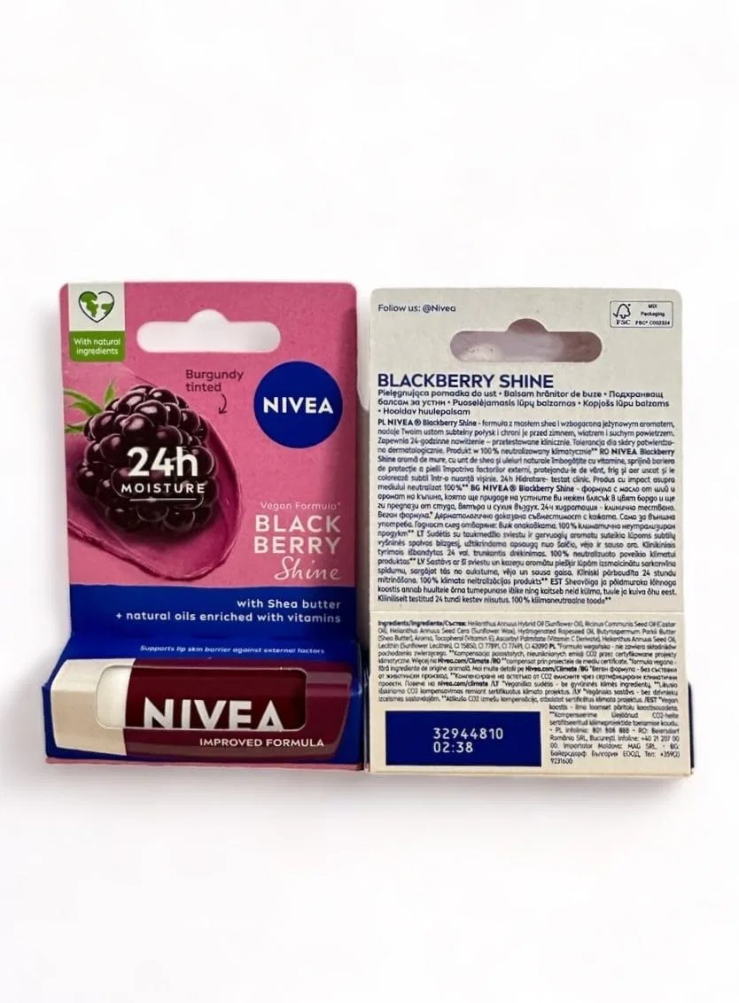 Бальзам для губ NIVEA Blackberry Shine, набор 2 шт, 4.8 г — фото 2