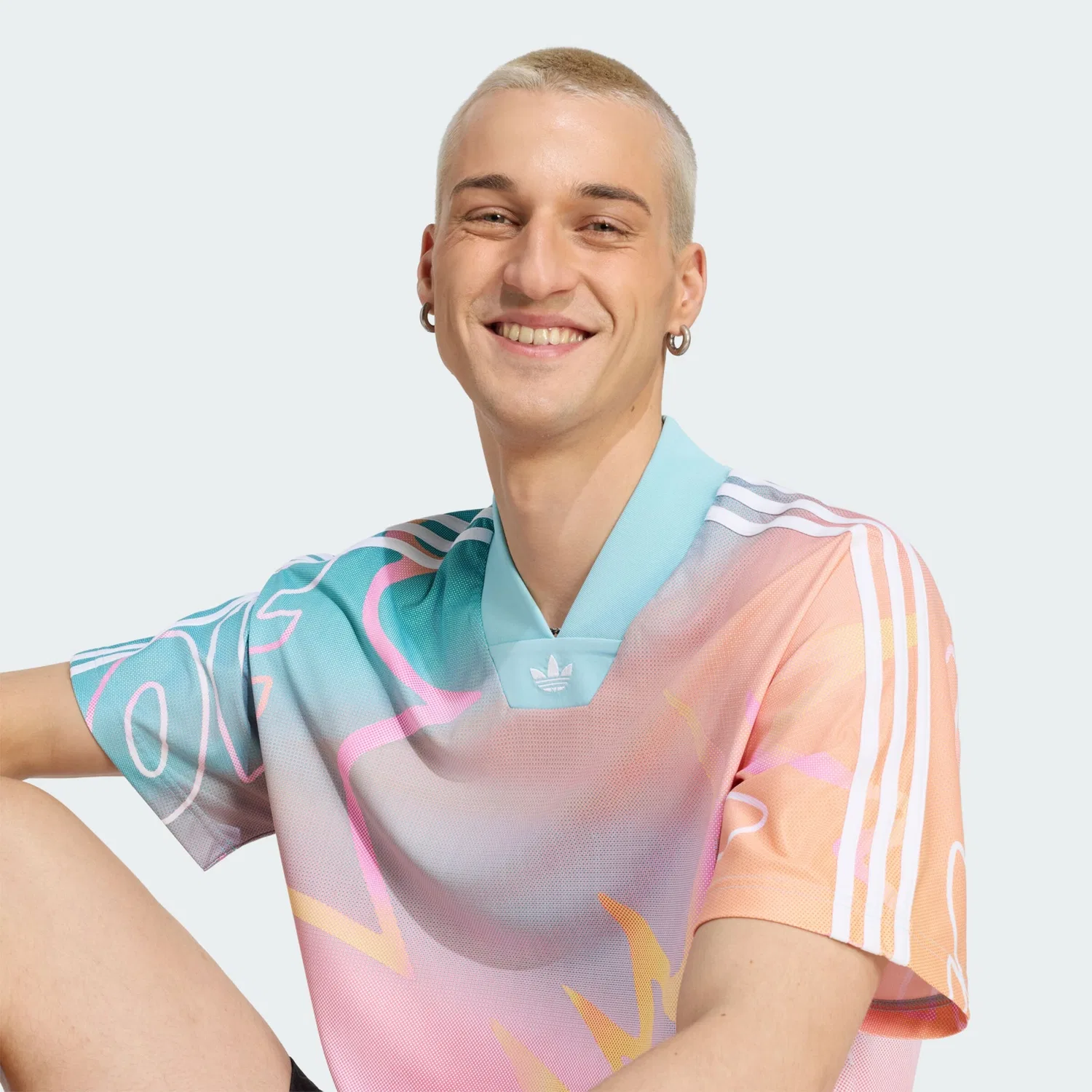 Футболка Adidas Originals оранжевого и светло-оранжевого цвета — фото 4