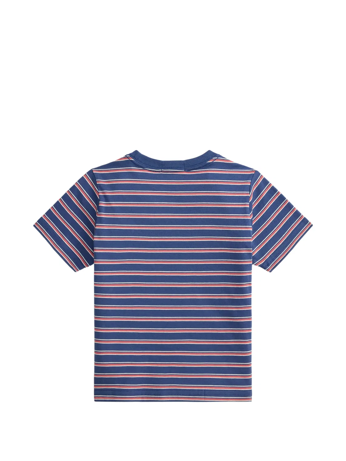 Полосатая футболка с вышитым логотипом Polo Ralph Lauren Kids, синий — фото 2