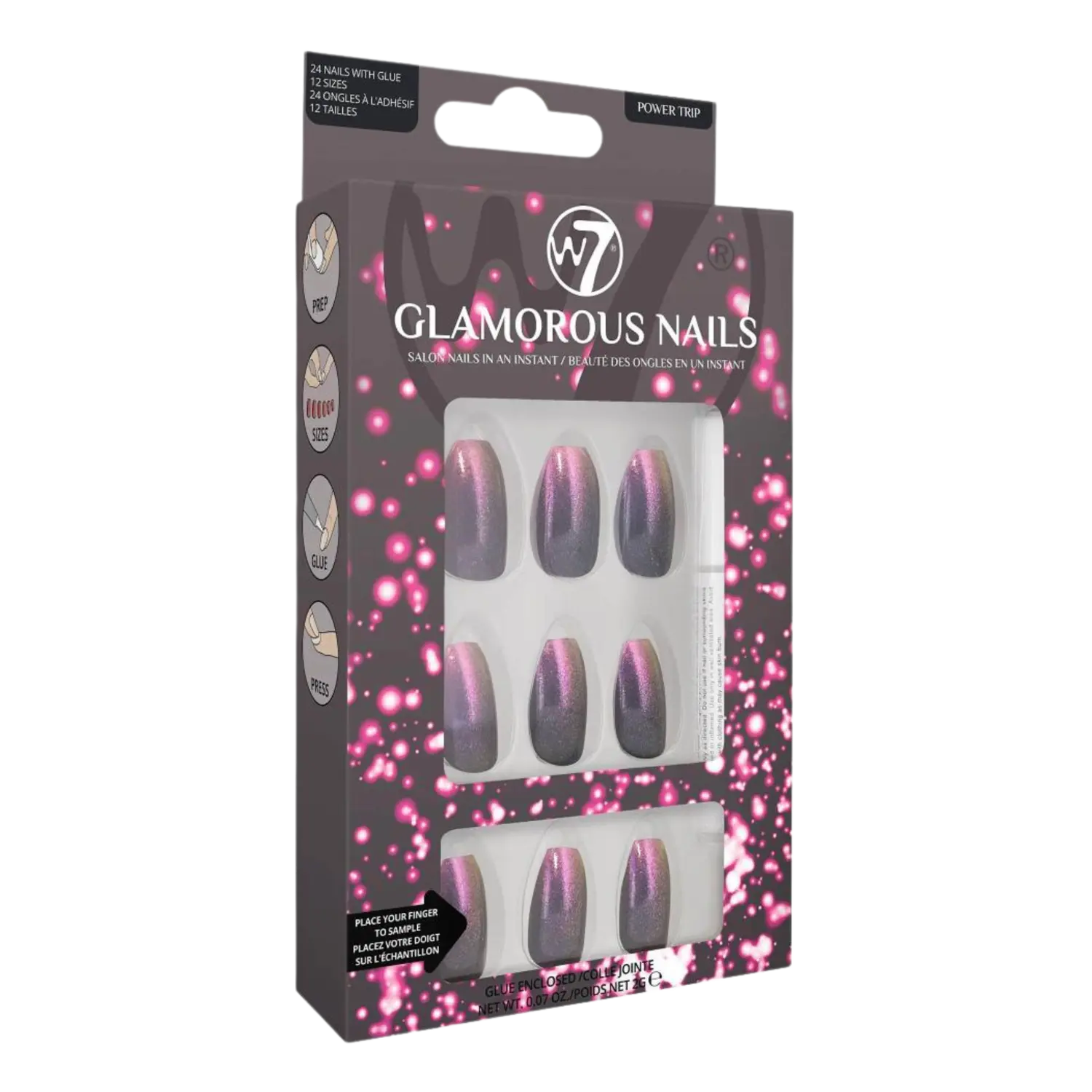 

W7 Glamorous Nails Накладные ногти Power Trip, 24 шт/уп.