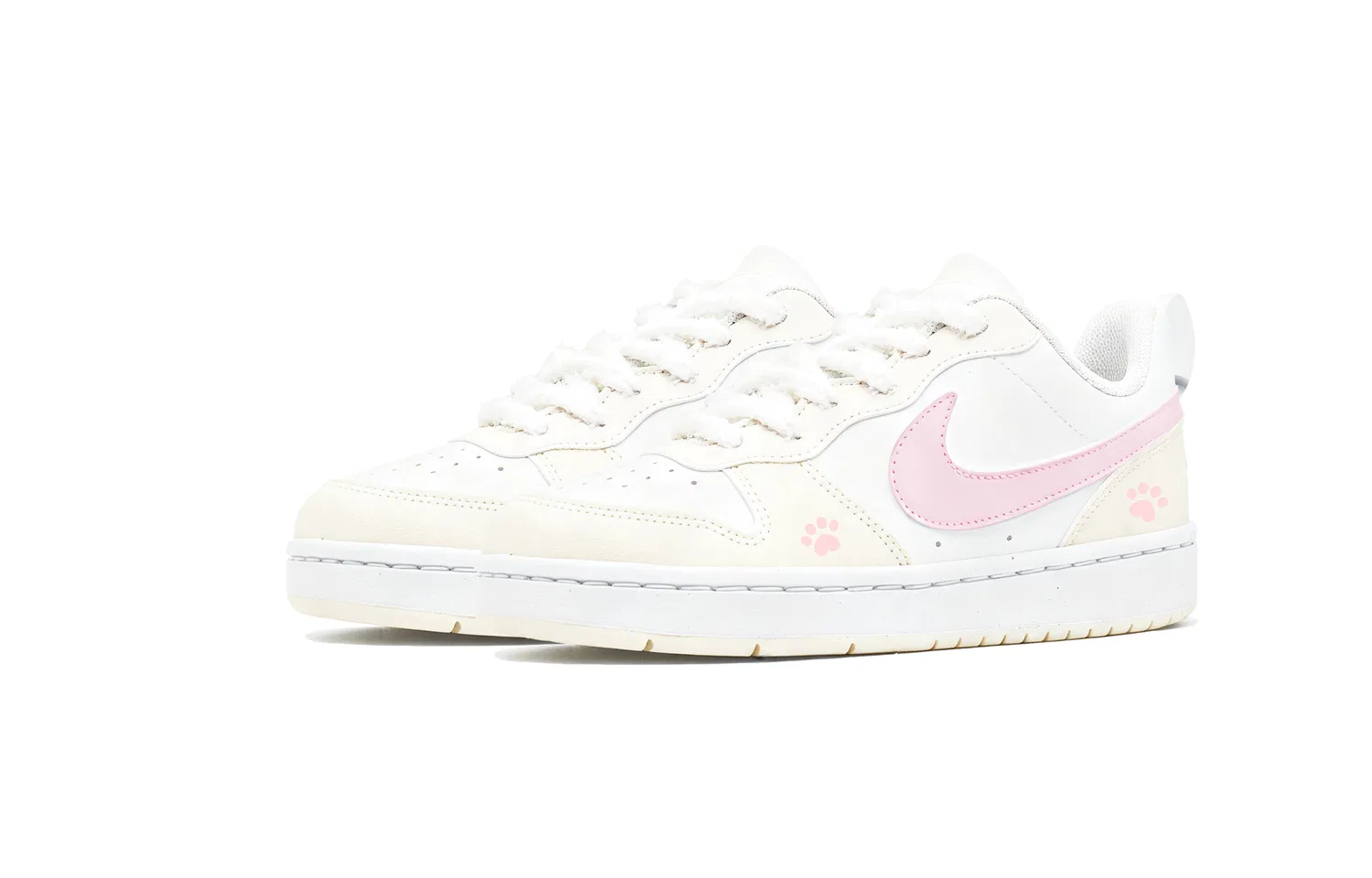 Детские кастомные кроссовки Nike Court Borough Peach Catwalk Style, Цвет Custard — фото 4