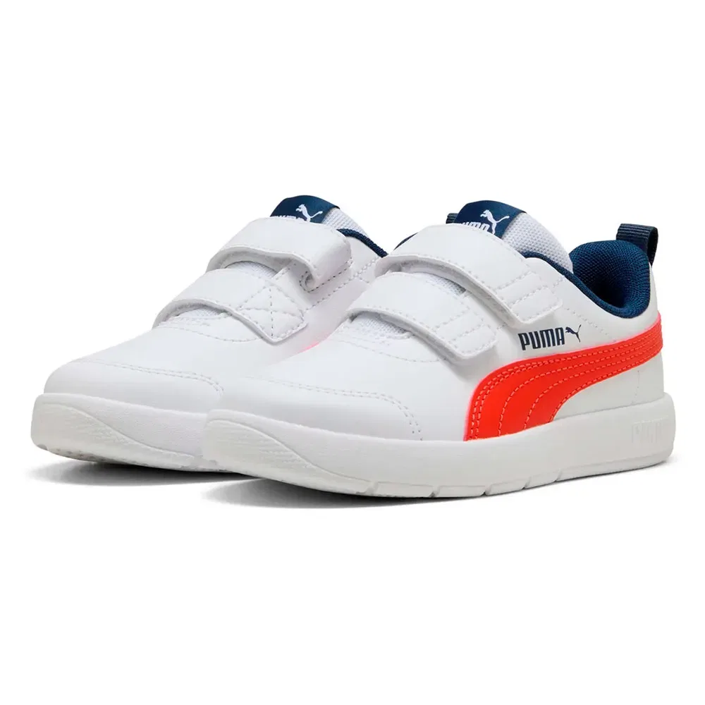 Детские кроссовки для девочек с липучками Courtflex V3 V PS Puma, White