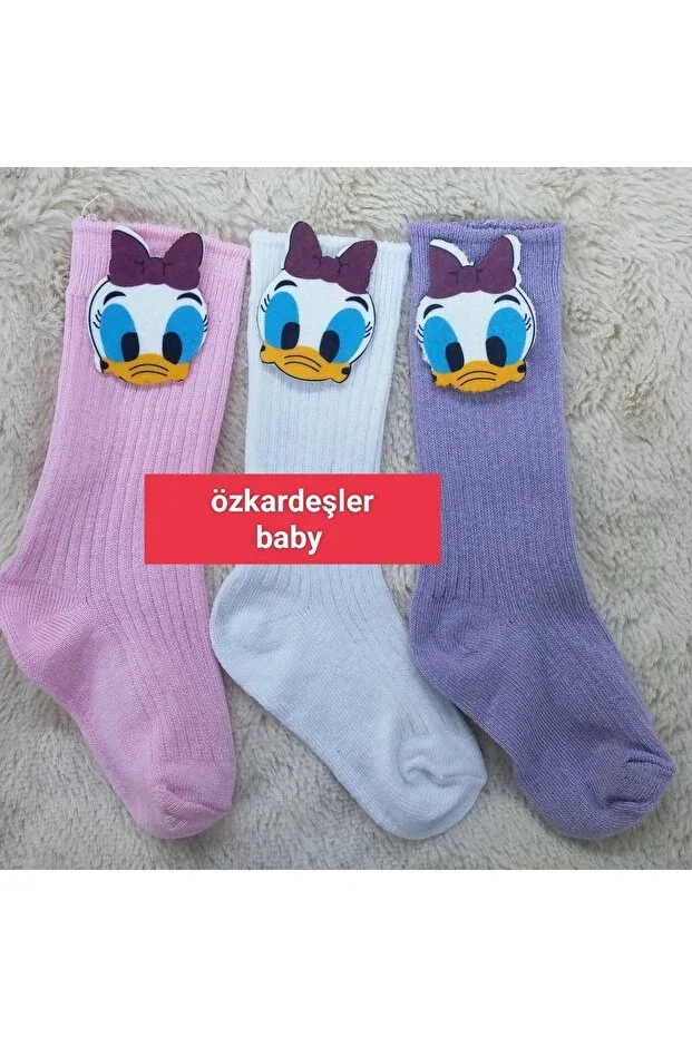Детские носки для новорожденных с принтом Özkardeşler Baby, Pink White Lilac