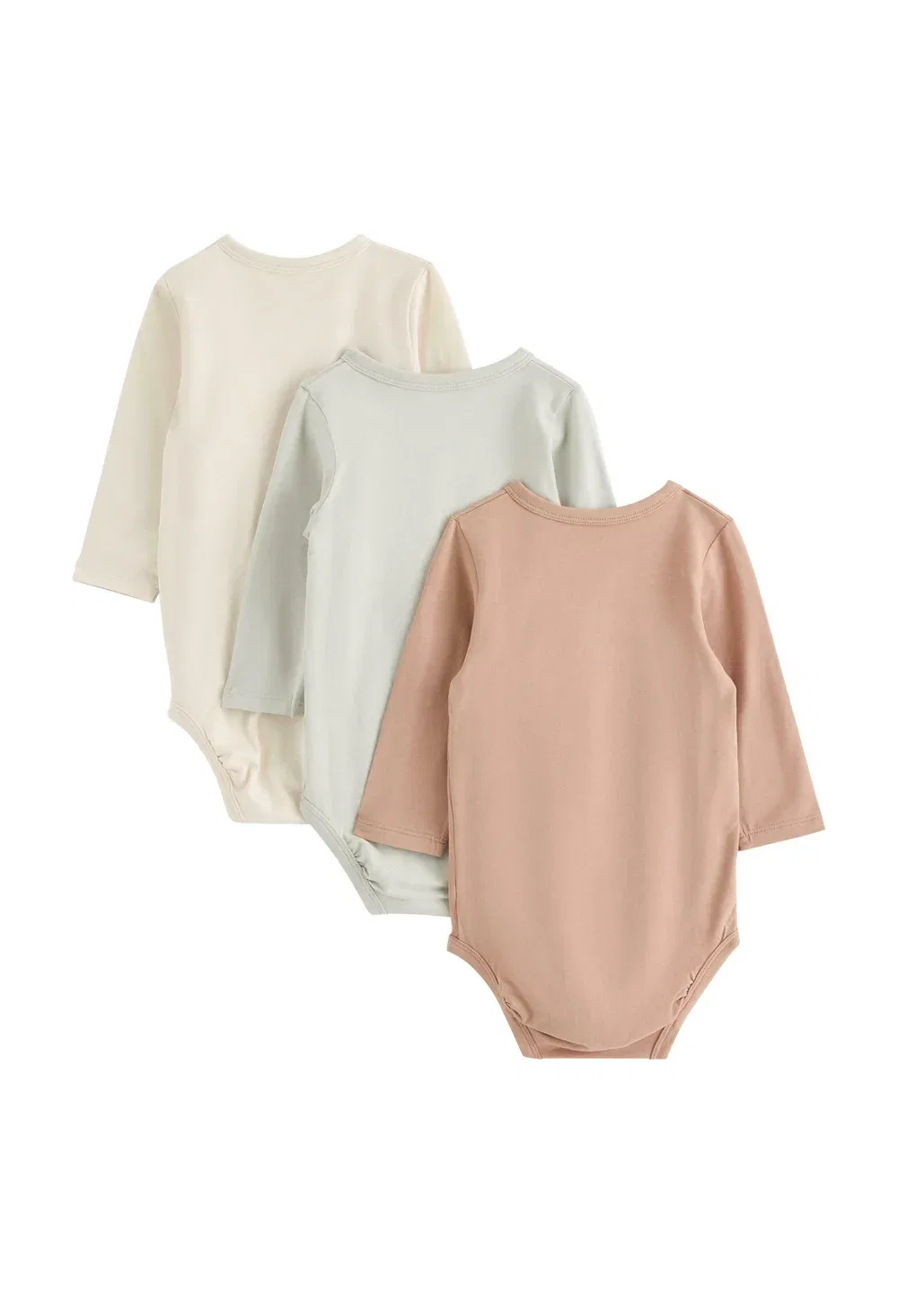 Комплект из 3 однотонных боди-саронгов унисекс Lindex, Light Khaki — фото 2