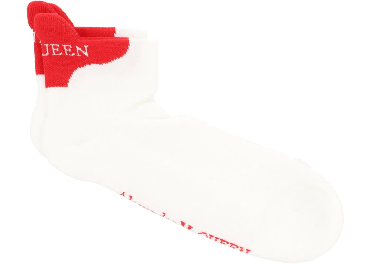 Мужские носки с принтом Alexander McQueen Signature Knit Socks, White Red