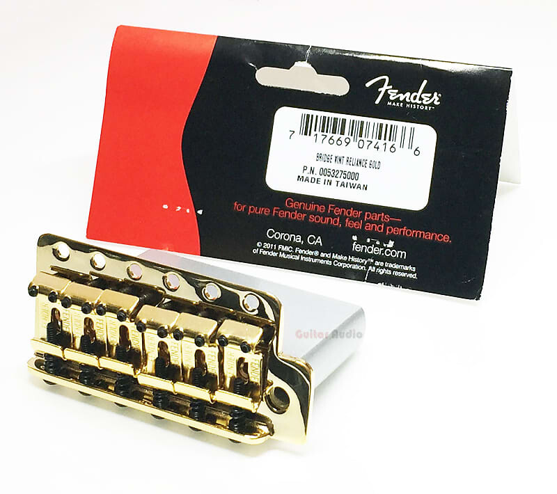 

Подлинный бридж Fender MIM Classic/Highway 1 Stratocaster Tremolo — золото 005-3275-000