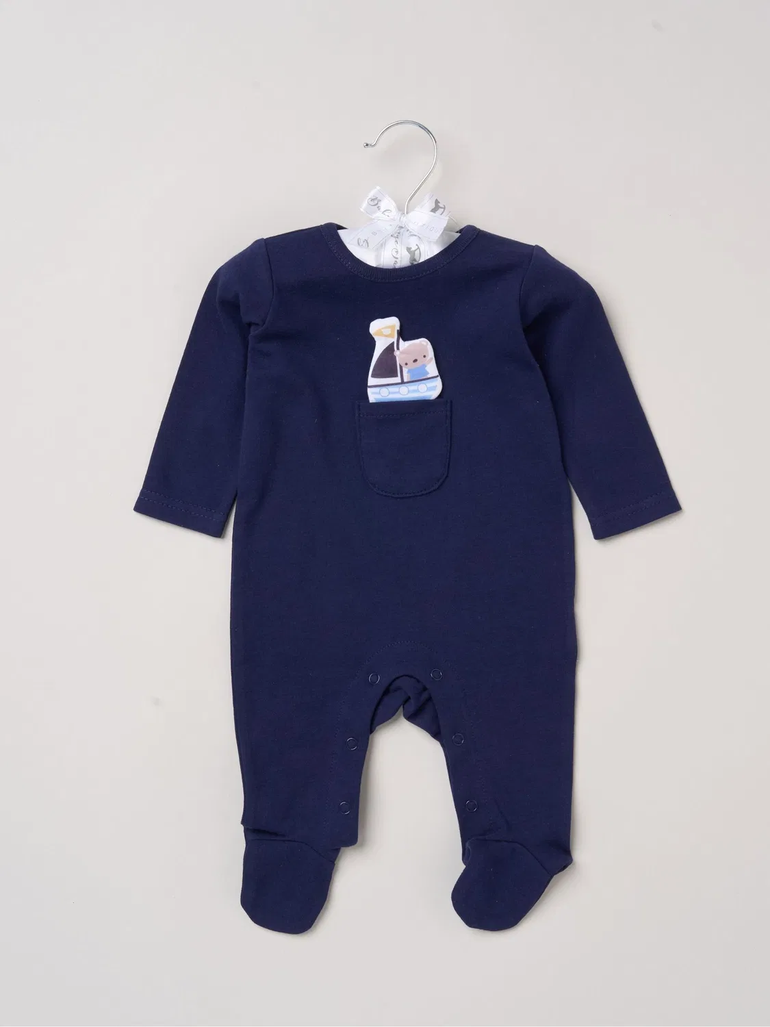 Боди-спальный мешок с аппликацией медведя и облаком Rock-A-Bye Baby Boutique, синий