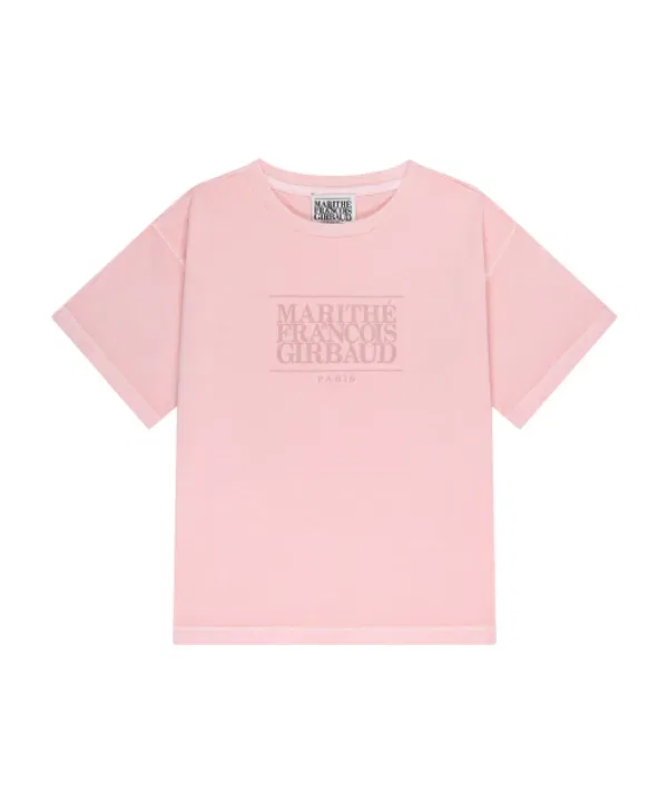 Футболка оверсайз с логотипом, Kids classic logo dyeing oversized tee, Marithé, светло-розовый — фото 2