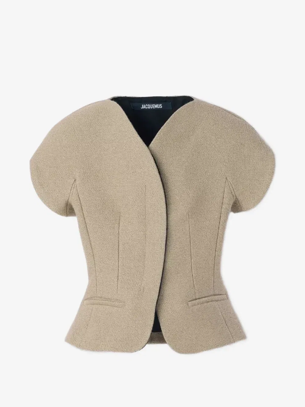 Куртка с короткими рукавами Ovalo JACQUEMUS, бежевый