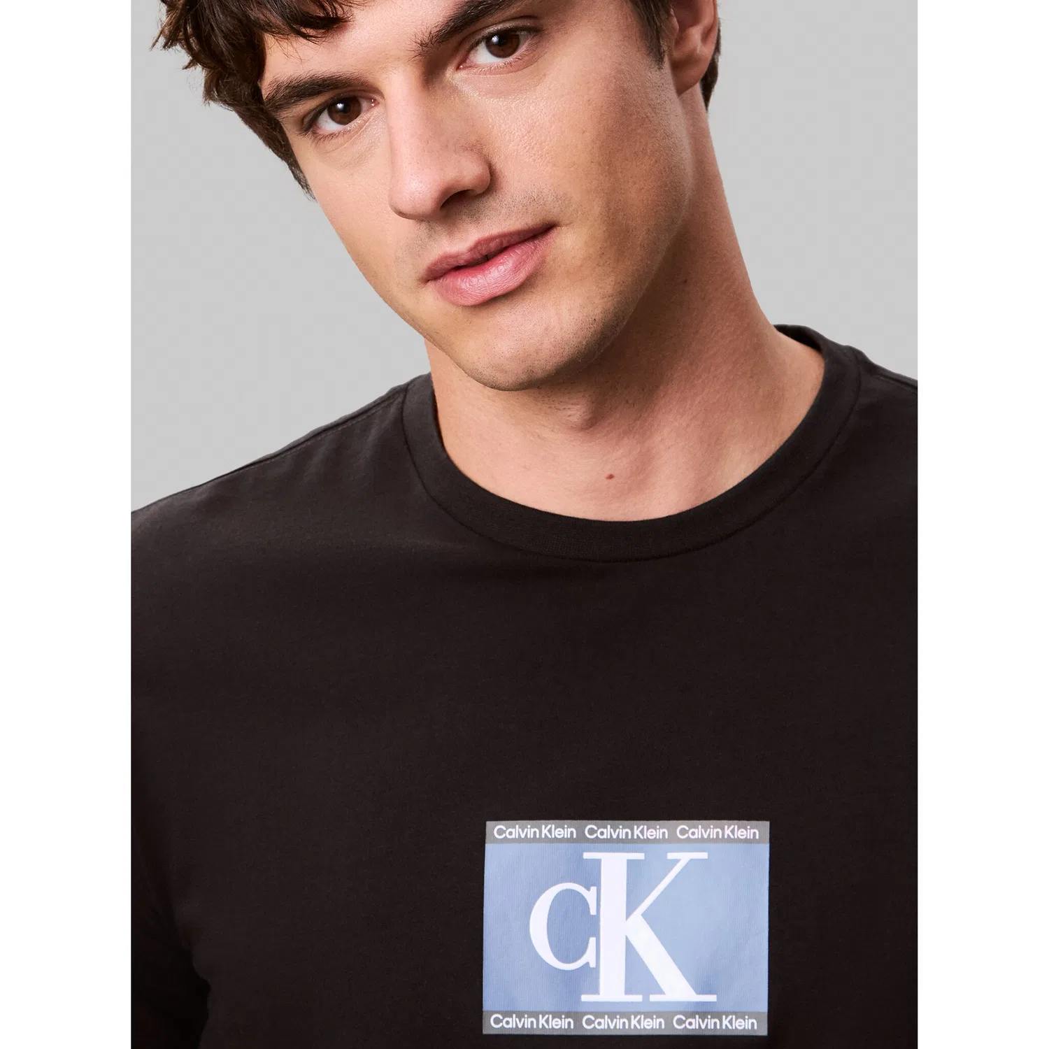 Мужская хлопковая футболка Calvin Klein, Black — фото 3
