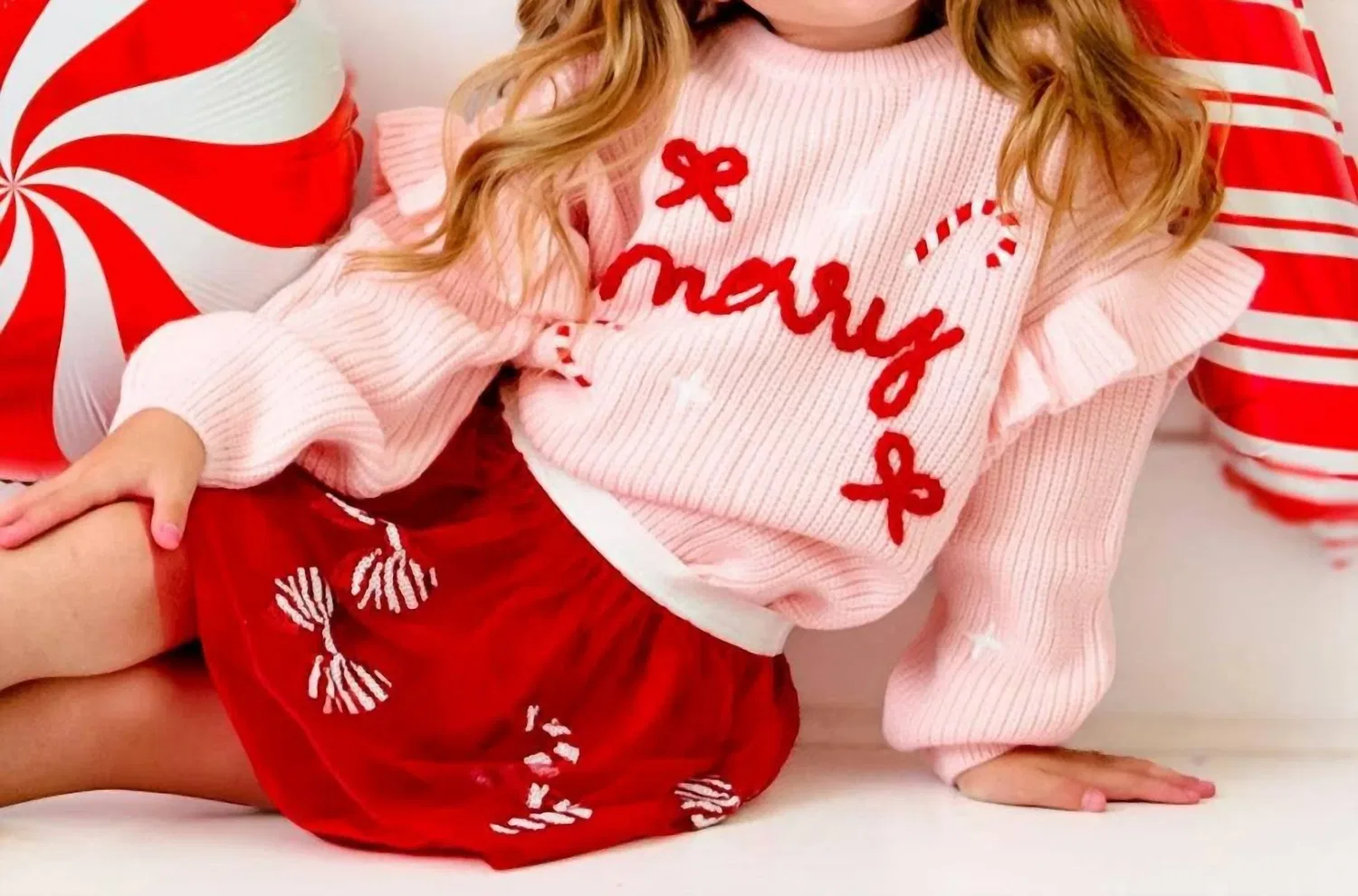 Детский свитшот с вышивкой Coquette Merry Knit SWEET wink, Ballet Pink — фото 3