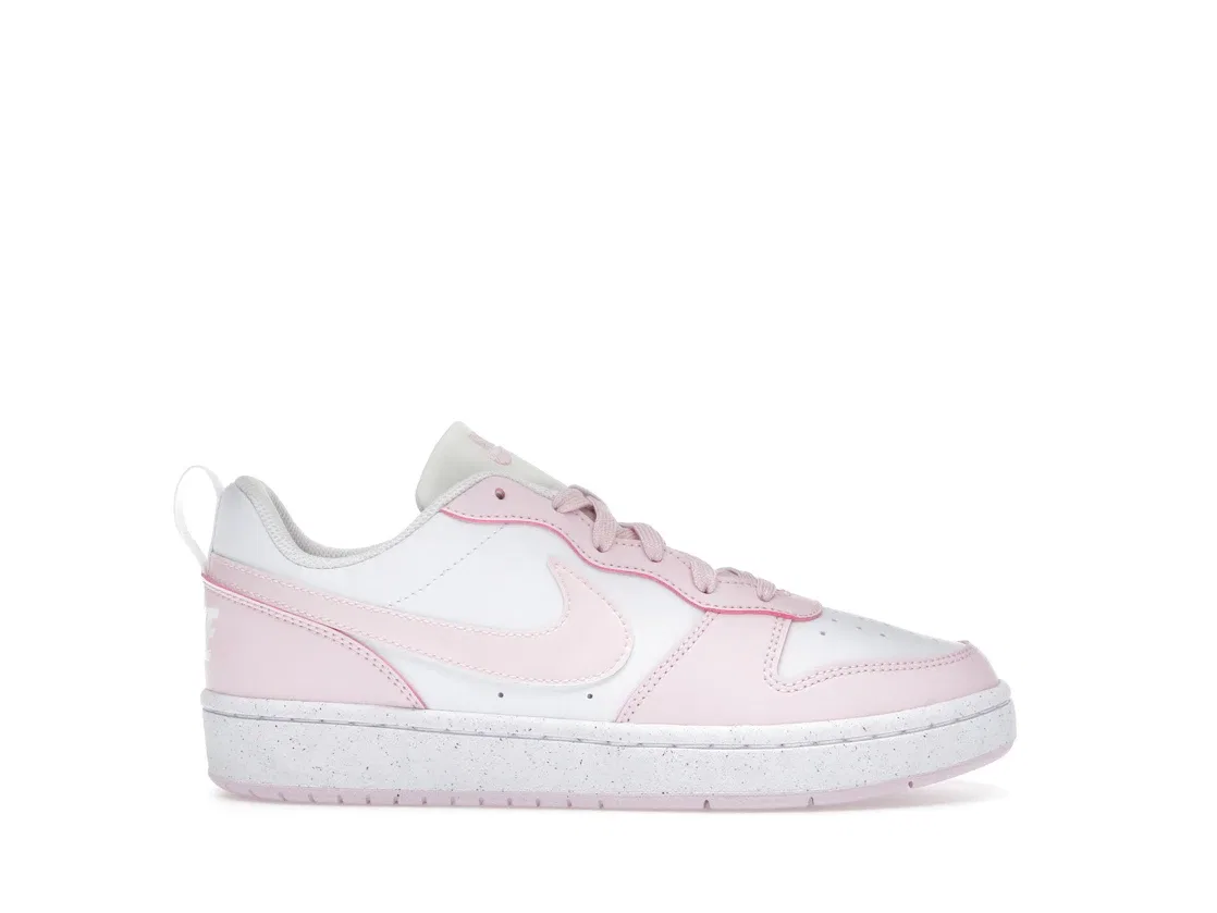 Детские кроссовки для девочек с низким профилем Nike Court Borough Low Recraft Nike, White/Pink Foam