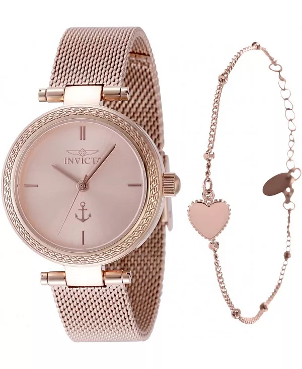 

Женские кварцевые часы Ocean Voyage 49083 PC21J с циферблатом из розового золота Invicta, gold